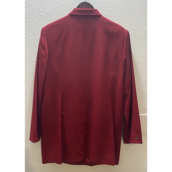 VINTAGE 100% Pure Wool Red Blazer Women's 14 Norton McNaughton Jacket - Picture 2 of 4